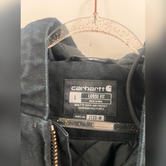 Carhartt Black J130 Hooded Jacket Size L - Picture 4 of 5